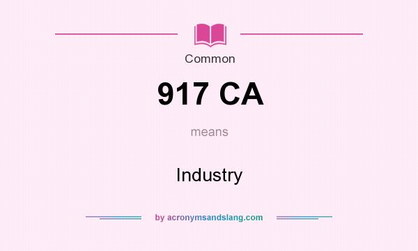 What does 917 CA mean? It stands for Industry
