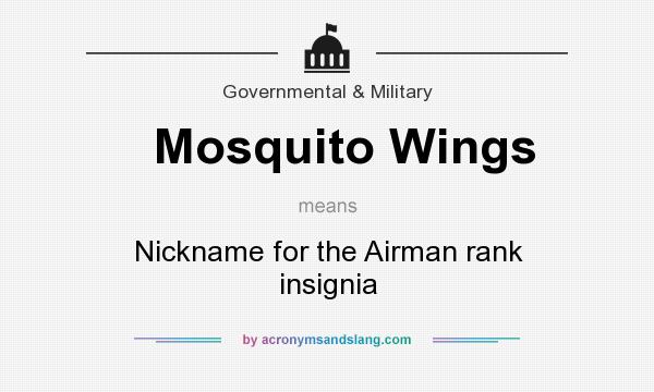 What does Mosquito Wings mean? It stands for Nickname for the Airman rank insignia
