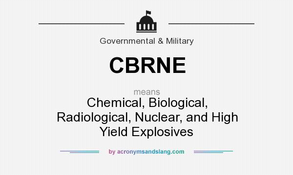 What does CBRNE mean? It stands for Chemical, Biological, Radiological, Nuclear, and High Yield Explosives