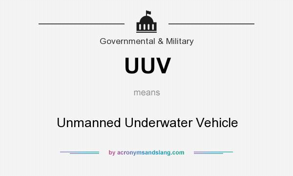 What does UUV mean? It stands for Unmanned Underwater Vehicle