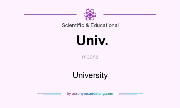 What does Univ. mean? It stands for University