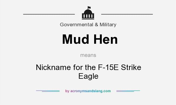 What does Mud Hen mean? It stands for Nickname for the F-15E Strike Eagle