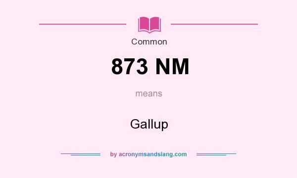 What does 873 NM mean? It stands for Gallup