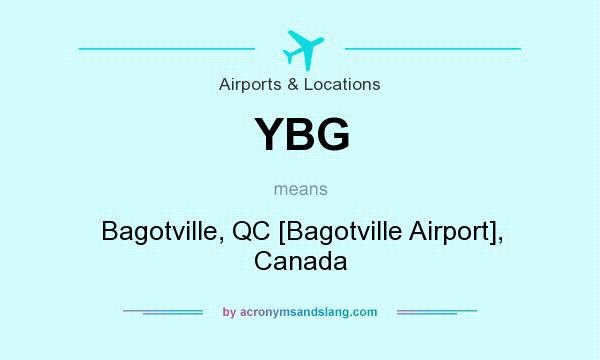What does YBG mean? It stands for Bagotville, QC [Bagotville Airport], Canada