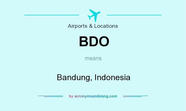 What does BDO mean? It stands for Bandung, Indonesia