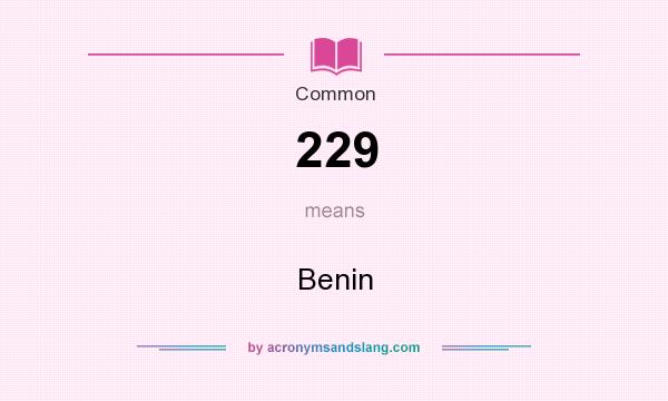 What does 229 mean? It stands for Benin