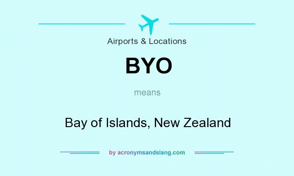 What does BYO mean? It stands for Bay of Islands, New Zealand