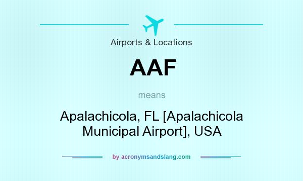 What does AAF mean? It stands for Apalachicola, FL [Apalachicola Municipal Airport], USA