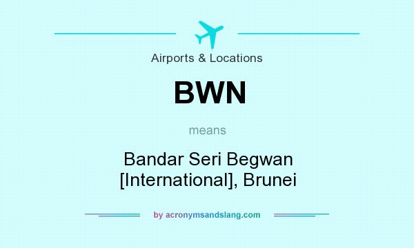 What does BWN mean? It stands for Bandar Seri Begwan [International], Brunei