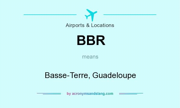 What does BBR mean? It stands for Basse-Terre, Guadeloupe