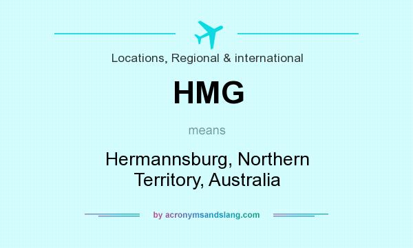 What does HMG mean? It stands for Hermannsburg, Northern Territory, Australia
