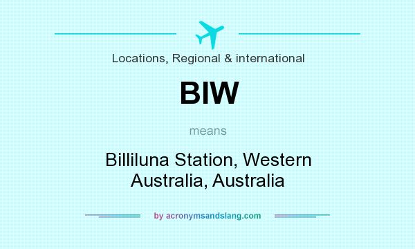 What does BIW mean? It stands for Billiluna Station, Western Australia, Australia