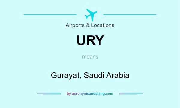 What does URY mean? It stands for Gurayat, Saudi Arabia