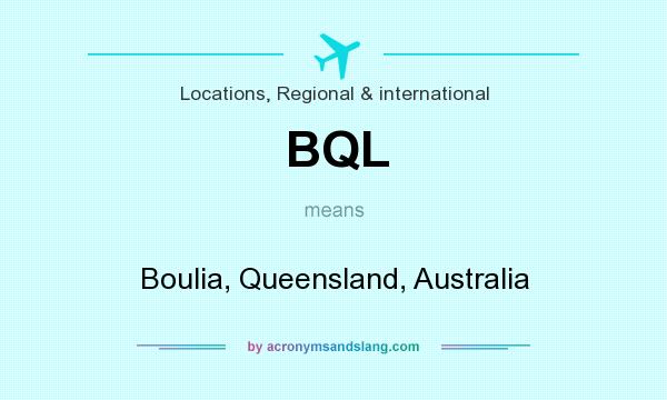 What does BQL mean? It stands for Boulia, Queensland, Australia