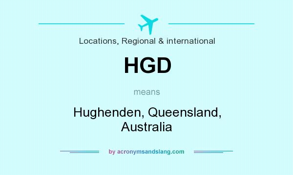 What does HGD mean? It stands for Hughenden, Queensland, Australia