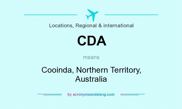 What does CDA mean? It stands for Cooinda, Northern Territory, Australia