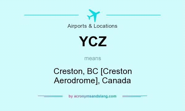 What does YCZ mean? It stands for Creston, BC [Creston Aerodrome], Canada