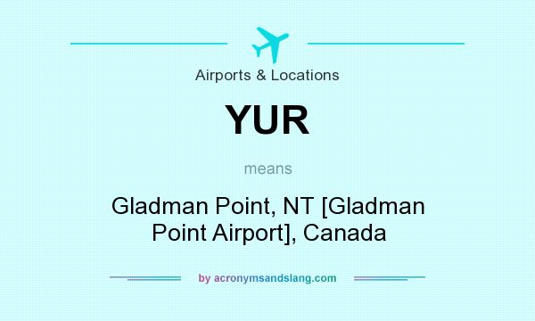 What does YUR mean? It stands for Gladman Point, NT [Gladman Point Airport], Canada