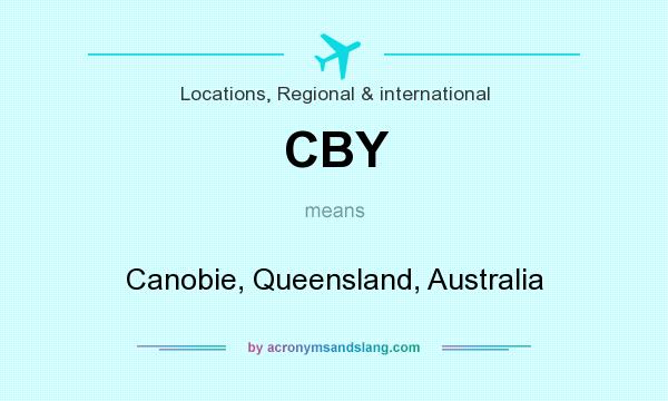 What does CBY mean? It stands for Canobie, Queensland, Australia