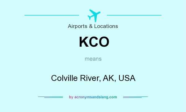 What does KCO mean? It stands for Colville River, AK, USA