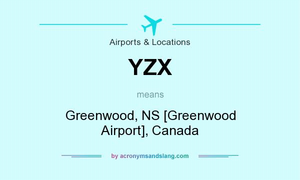 What does YZX mean? It stands for Greenwood, NS [Greenwood Airport], Canada