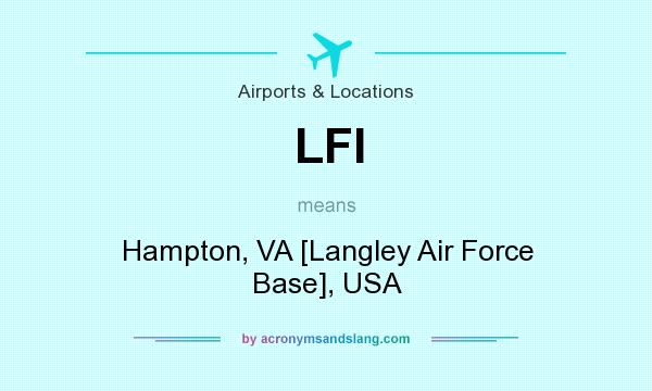What does LFI mean? It stands for Hampton, VA [Langley Air Force Base], USA