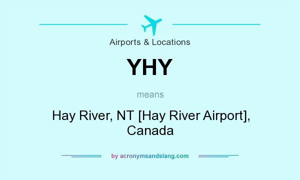 What does YHY mean? It stands for Hay River, NT [Hay River Airport], Canada