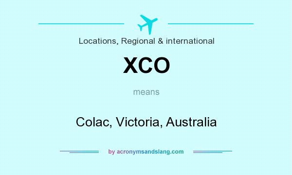 What does XCO mean? It stands for Colac, Victoria, Australia