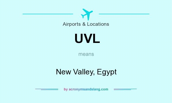 What does UVL mean? It stands for New Valley, Egypt