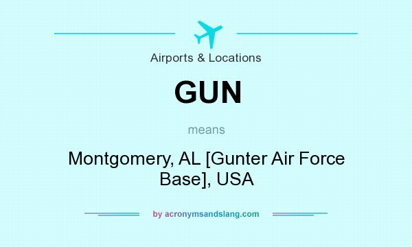 What does GUN mean? It stands for Montgomery, AL [Gunter Air Force Base], USA