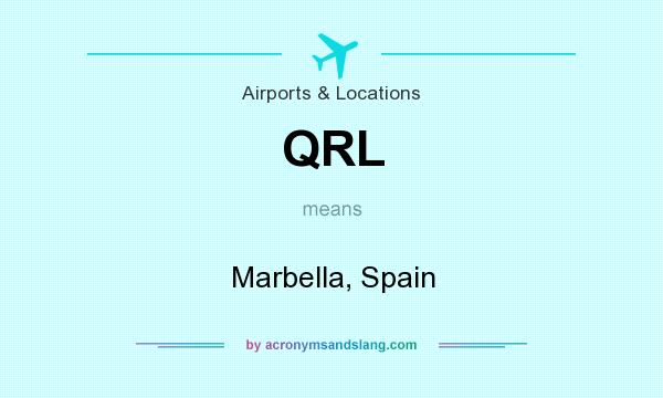 What does QRL mean? It stands for Marbella, Spain