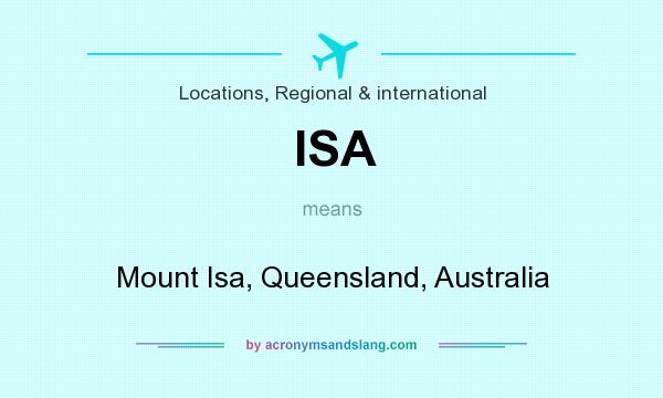 What does ISA mean? It stands for Mount Isa, Queensland, Australia