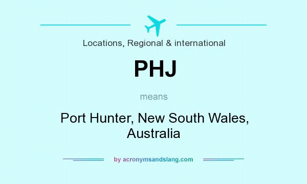 What does PHJ mean? It stands for Port Hunter, New South Wales, Australia