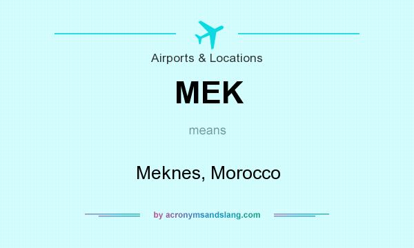 What does MEK mean? It stands for Meknes, Morocco