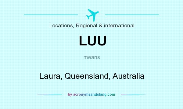 What does LUU mean? It stands for Laura, Queensland, Australia