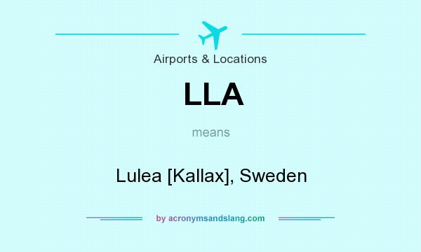 What does LLA mean? It stands for Lulea [Kallax], Sweden