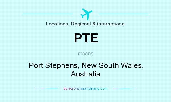 What does PTE mean? It stands for Port Stephens, New South Wales, Australia