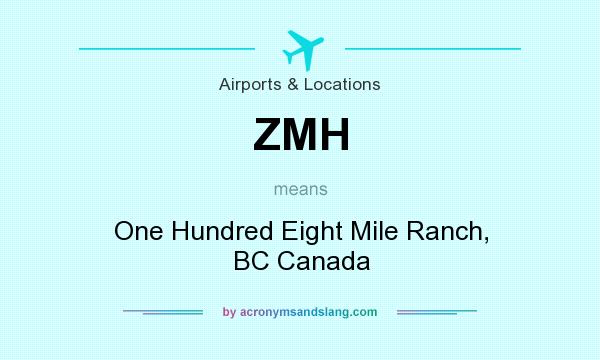 What does ZMH mean? It stands for One Hundred Eight Mile Ranch, BC Canada