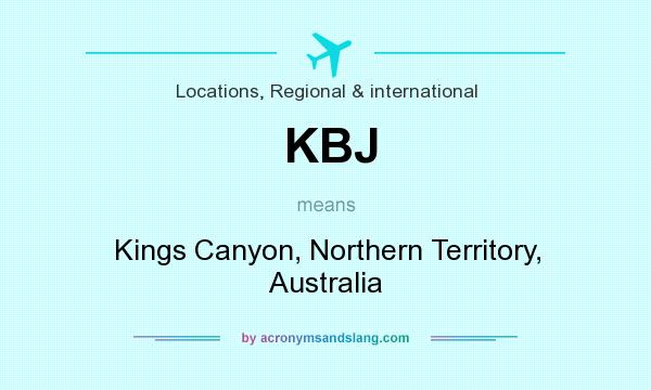 What does KBJ mean? It stands for Kings Canyon, Northern Territory, Australia