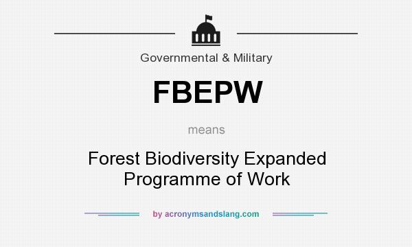 What does FBEPW mean? It stands for Forest Biodiversity Expanded Programme of Work