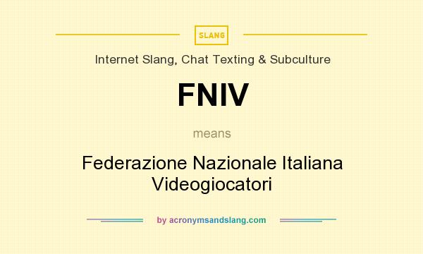 What does FNIV mean? It stands for Federazione Nazionale Italiana Videogiocatori