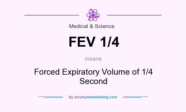 What does FEV 1/4 mean? It stands for Forced Expiratory Volume of 1/4 Second