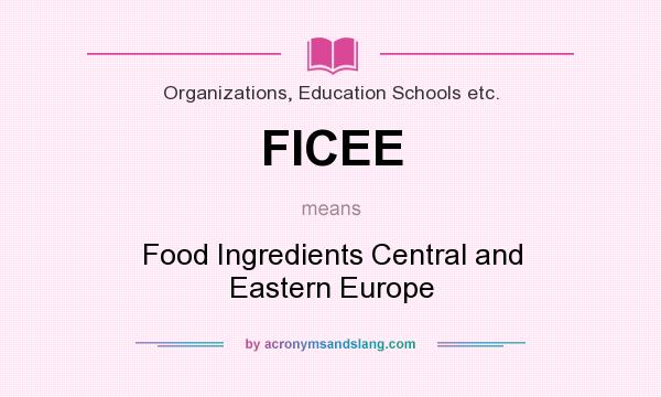 What does FICEE mean? It stands for Food Ingredients Central and Eastern Europe