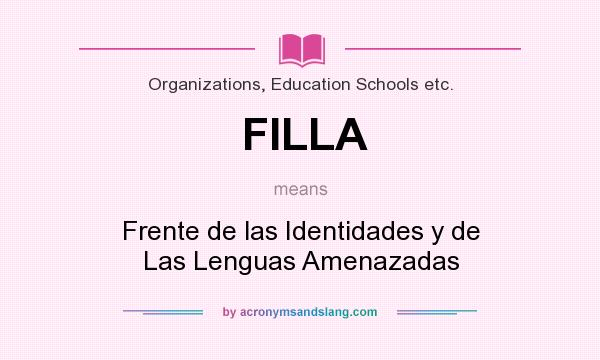 What does FILLA mean? It stands for Frente de las Identidades y de Las Lenguas Amenazadas