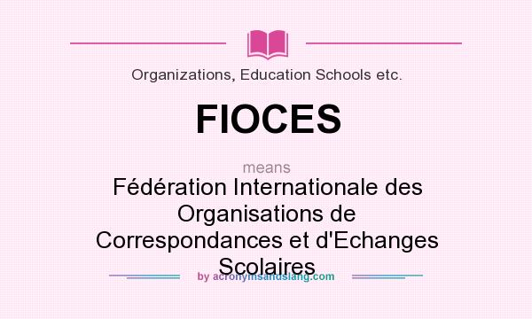 What does FIOCES mean? It stands for Fédération Internationale des Organisations de Correspondances et d`Echanges Scolaires