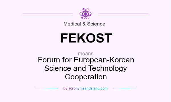 What does FEKOST mean? It stands for Forum for European-Korean Science and Technology Cooperation
