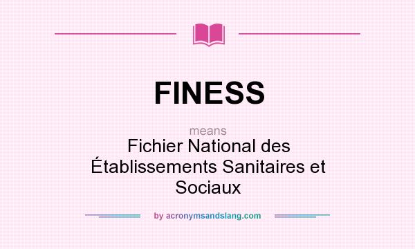 What does FINESS mean? It stands for Fichier National des Établissements Sanitaires et Sociaux