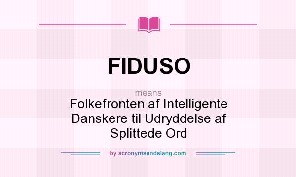 What does FIDUSO mean? It stands for Folkefronten af Intelligente Danskere til Udryddelse af Splittede Ord