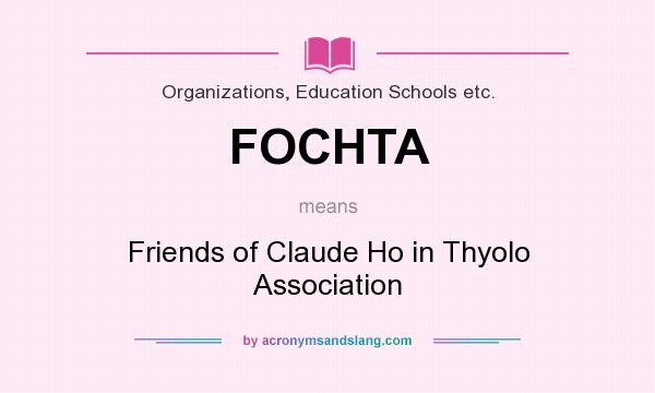 What does FOCHTA mean? It stands for Friends of Claude Ho in Thyolo Association