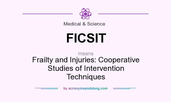 What does FICSIT mean? It stands for Frailty and Injuries: Cooperative Studies of Intervention Techniques